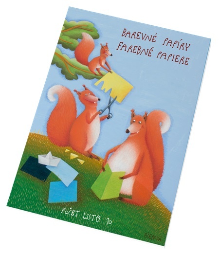 Papír barevný nelepící/10l A4