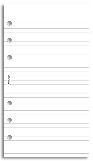 Náhradní vložka do diářů Filofax - osobní / papír linkovaný / 30 listů