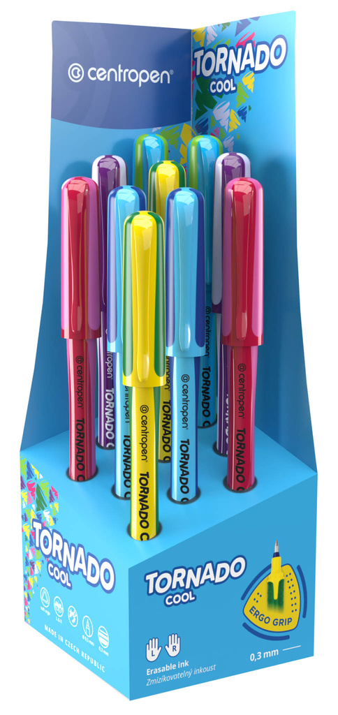 Roller Centropen TORNADO COOL 4775 - barevný mix / stojánek 10 ks