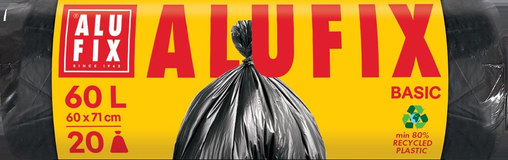 Alufix pytle do koše Economy 70x55 cm 60 l 20 ks černé